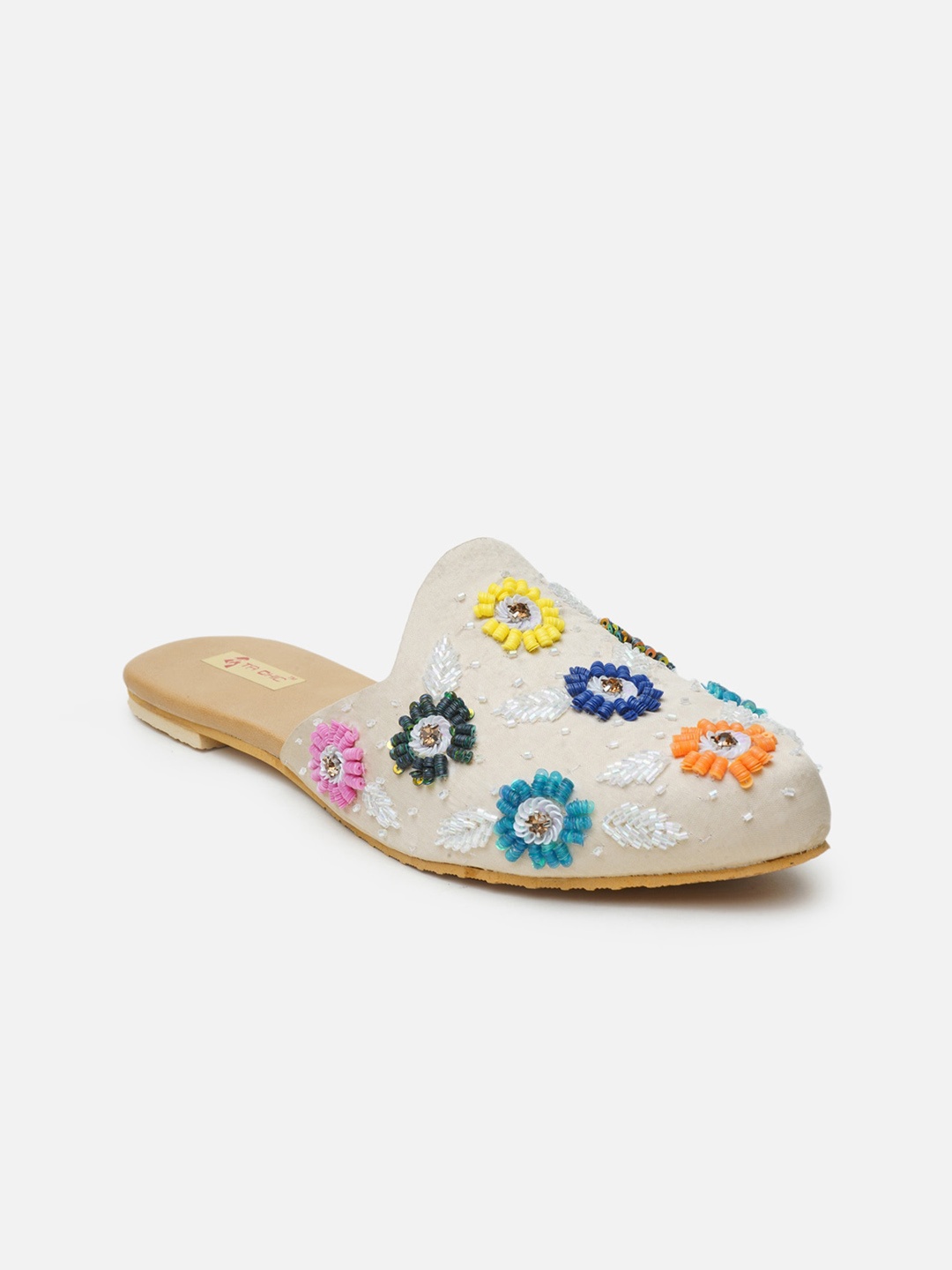 

Ta Chic Women Off White Ethnic Mules Flats