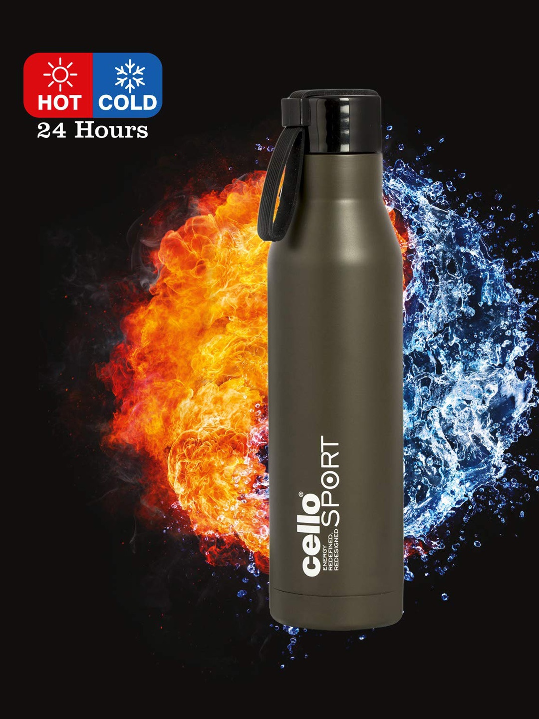 

Cello Grey Printed Stainless Steel Water Bottle