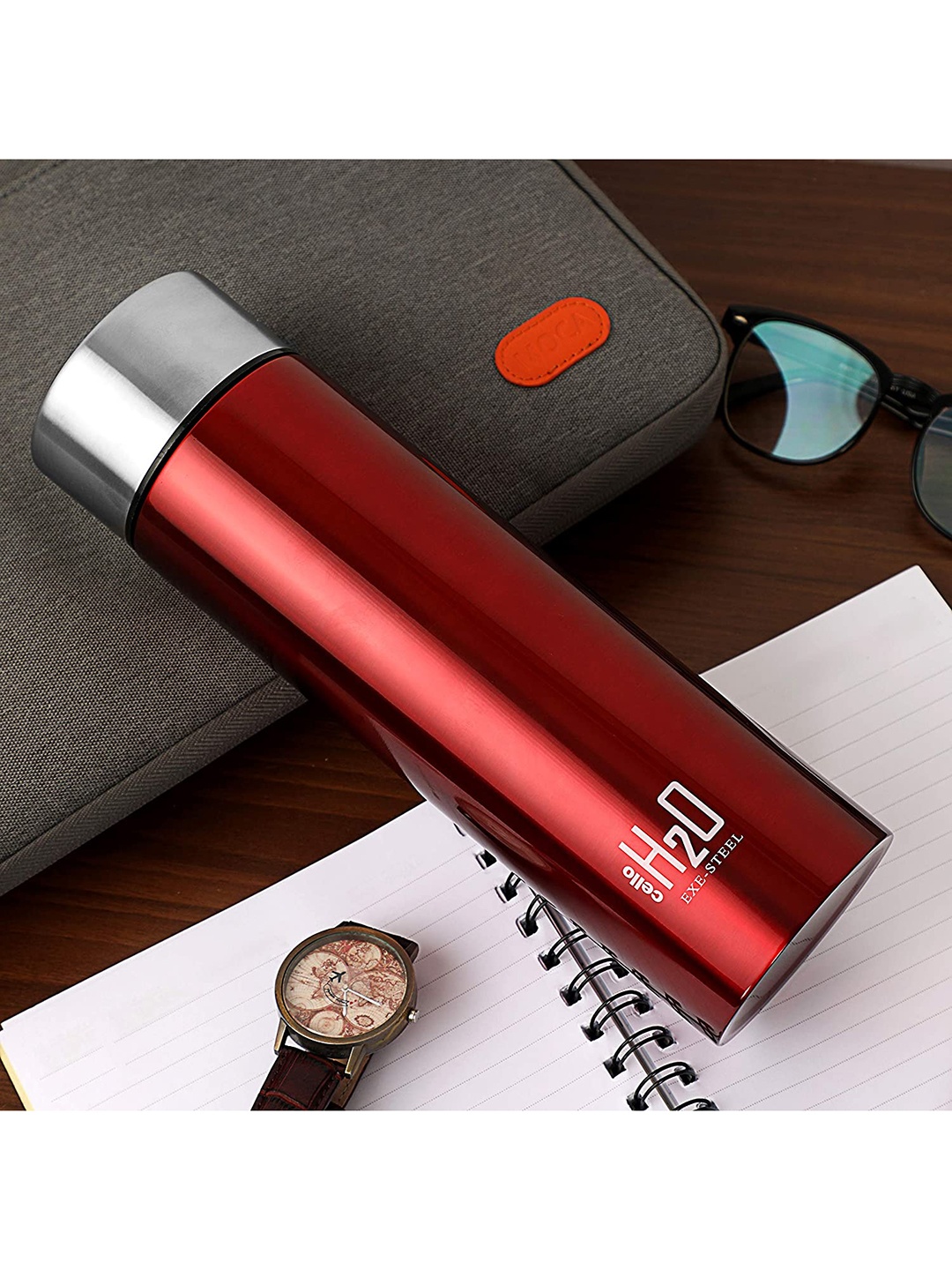

Cello Set of 2 Red Stainless Steel Water Bottle 100 ml