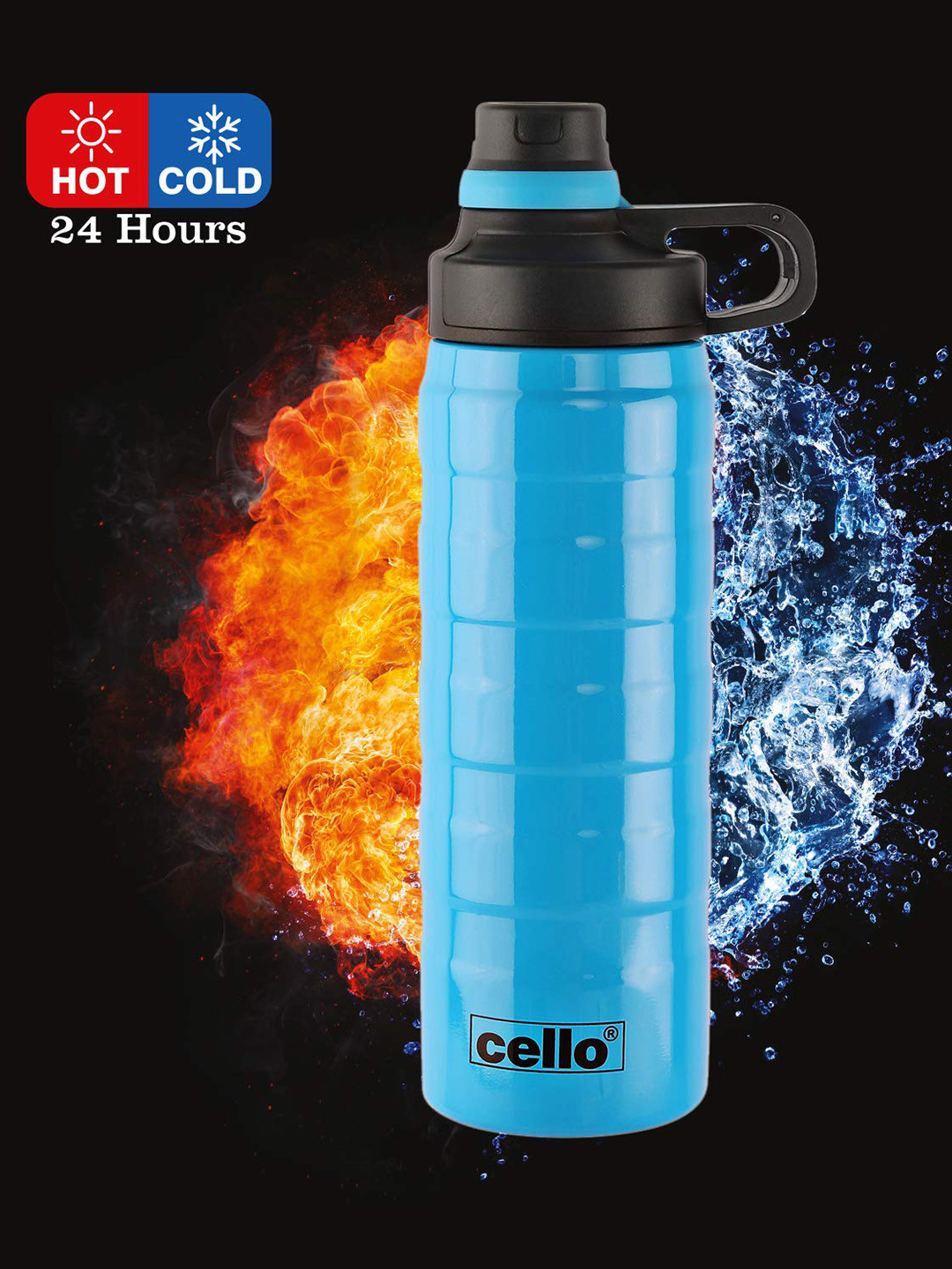 

Cello Silver & Blue Solid Stainless Steel Water Bottle
