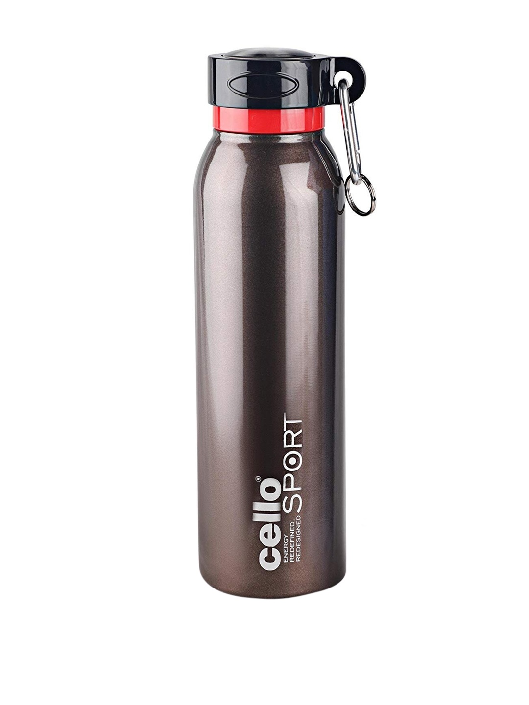 

Cello Beatle Brown Hot & cold Stainless Steel Water Bottle- 1000ml, Black