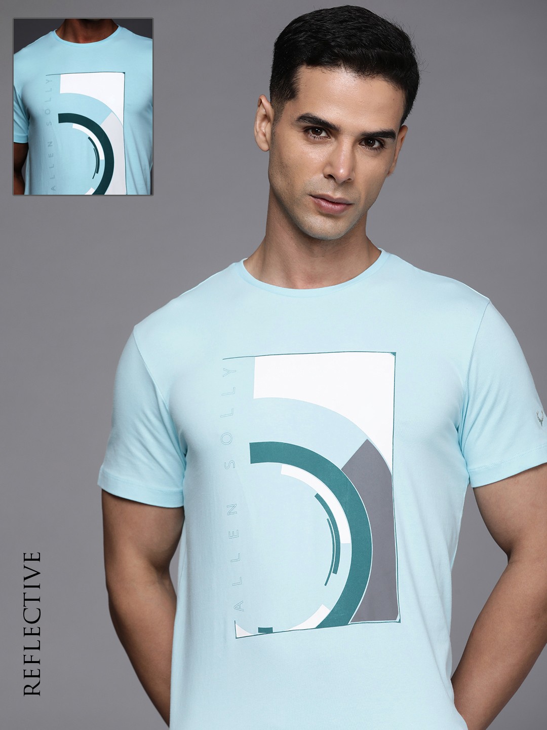 

Allen Solly Tribe Men Geometric Printed Slim Fit T-shirt, Blue