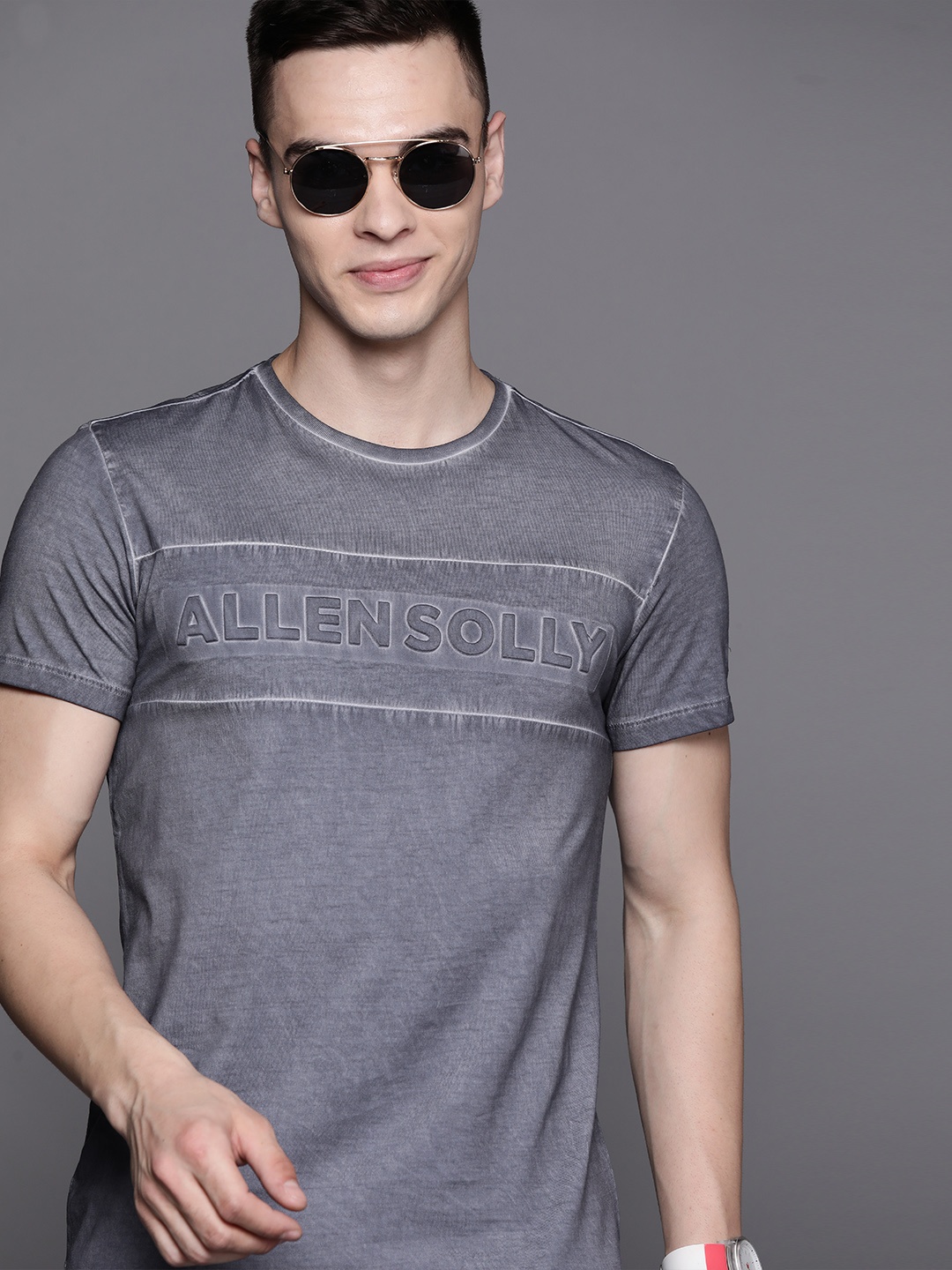 

Allen Solly Sport Typography Printed Pure Cotton T-shirt, Grey
