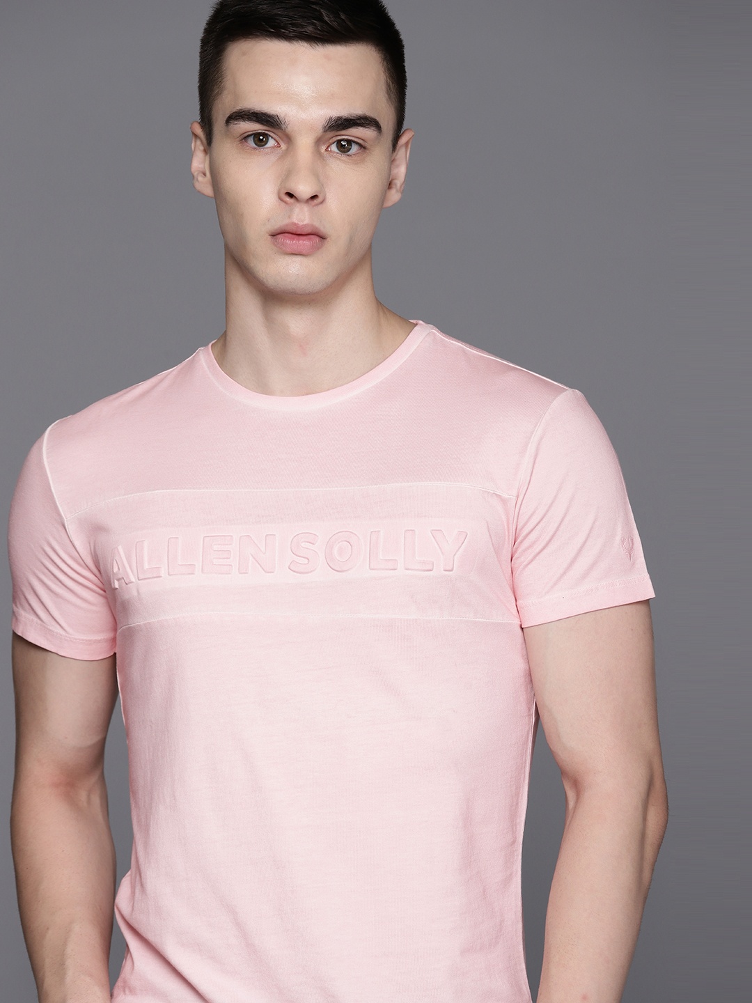 

Allen Solly Sport Brand Logo Embossed Pure Cotton T-shirt, Pink