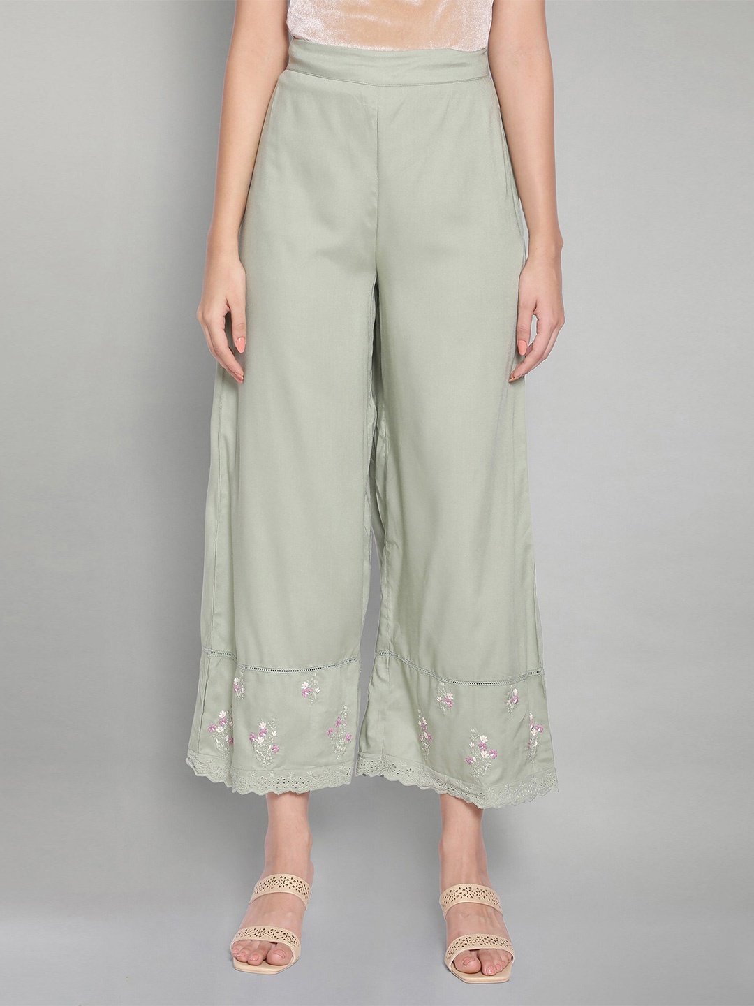 

W Women Green Ethnic Palazzos