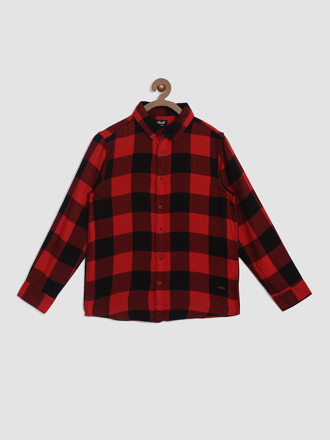 

abof Boys Red & Black Buffalo Checks Checked Casual Shirt