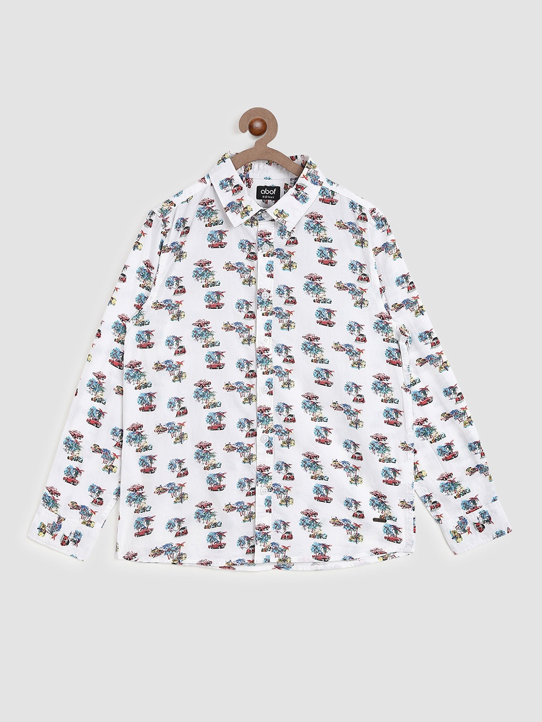 

abof Boys White Printed Casual Shirt