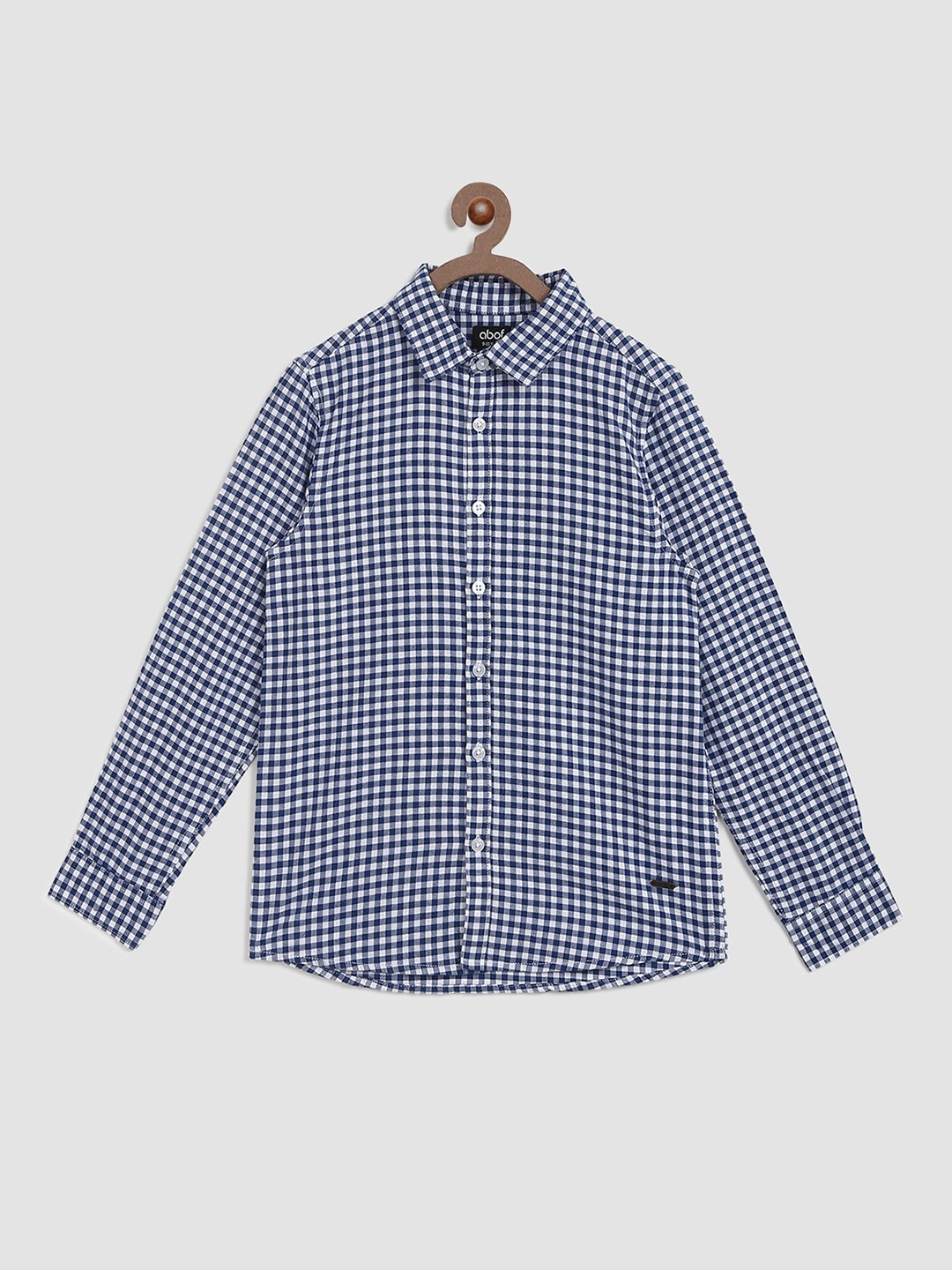 

abof Boys Navy Blue Gingham Checks Checked Casual Shirt