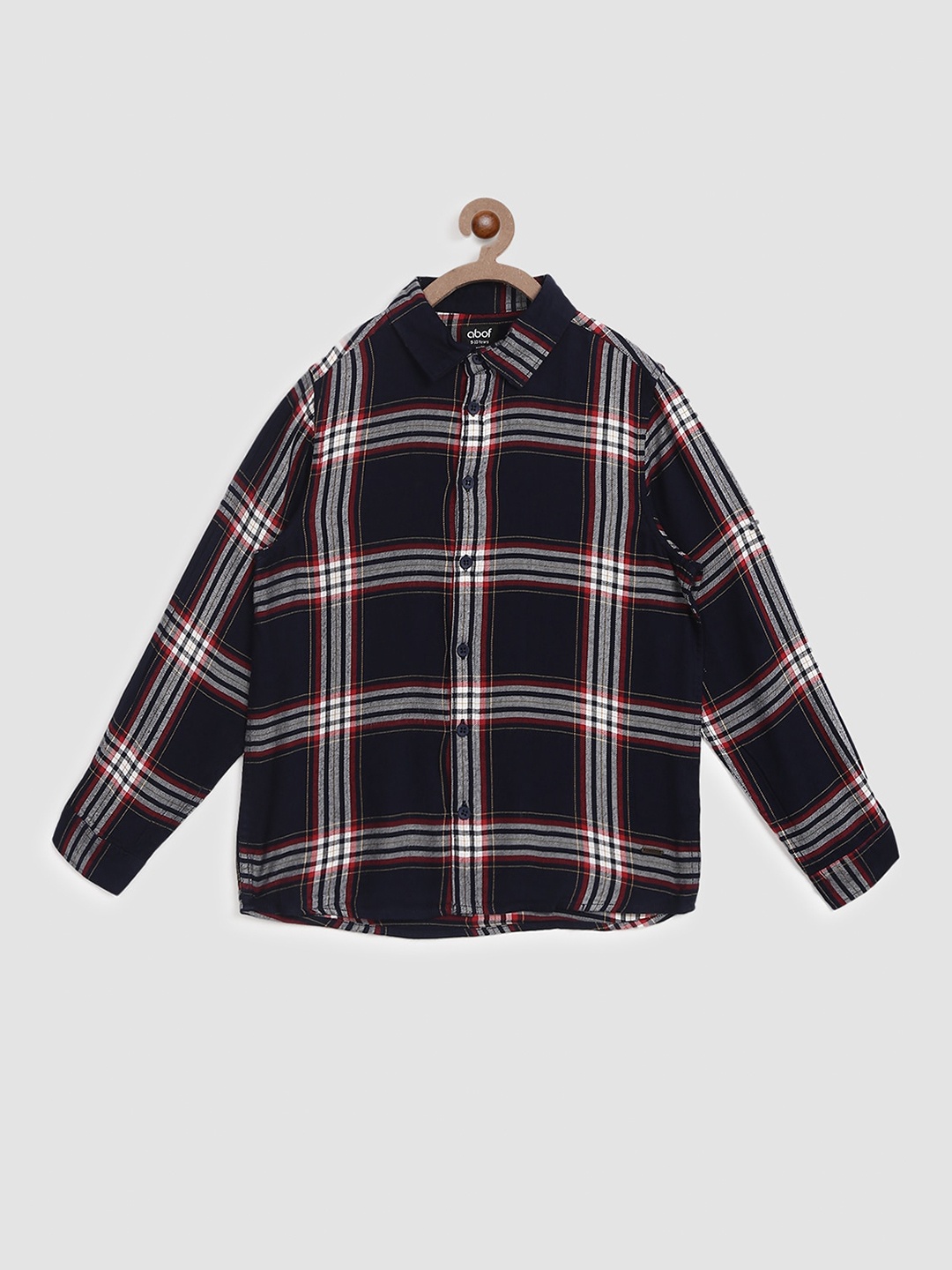 

abof Boys Navy Blue Tartan Checks Checked Casual Shirt