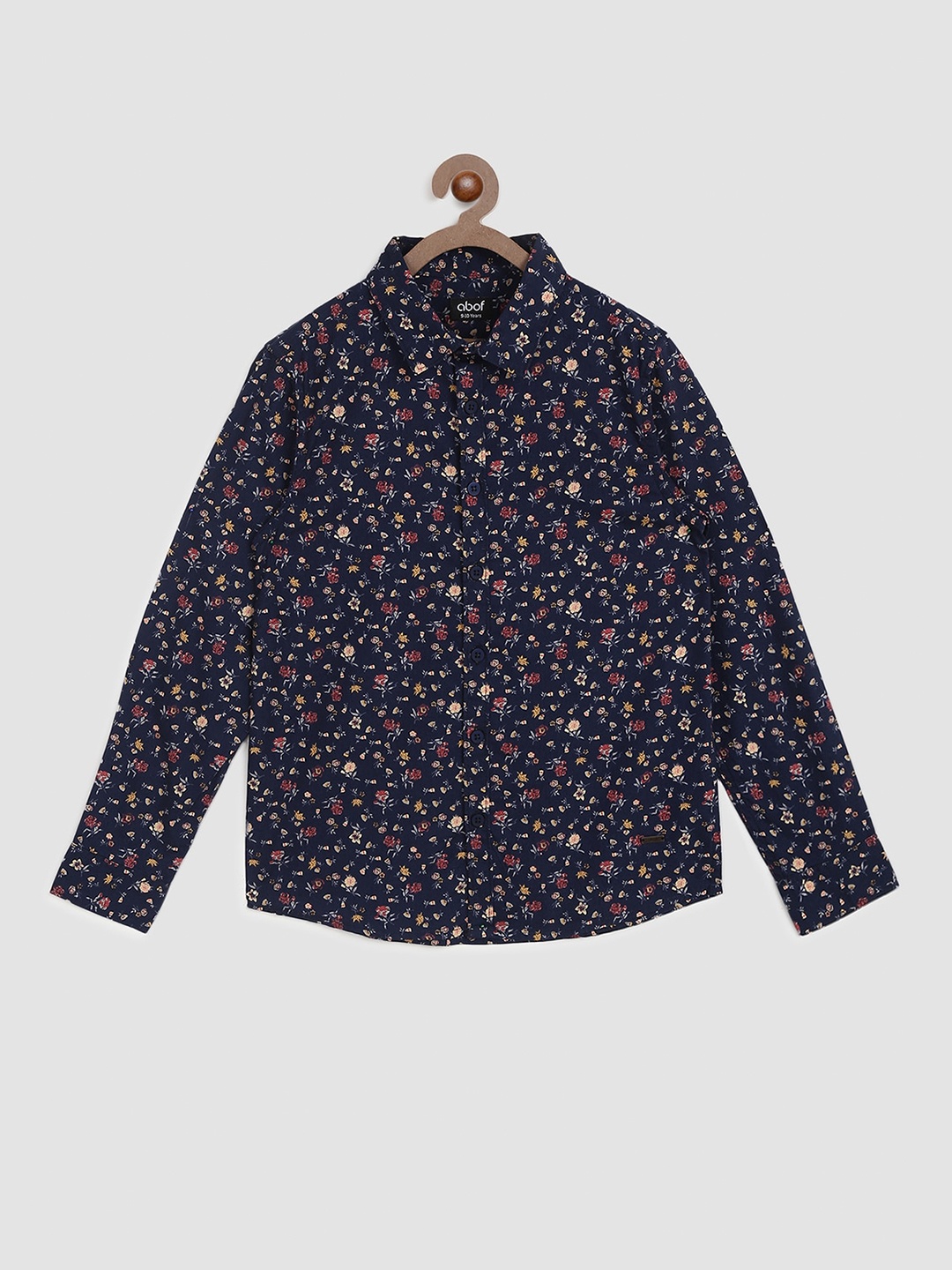 

abof Boys Navy Blue Floral Printed Casual Shirt