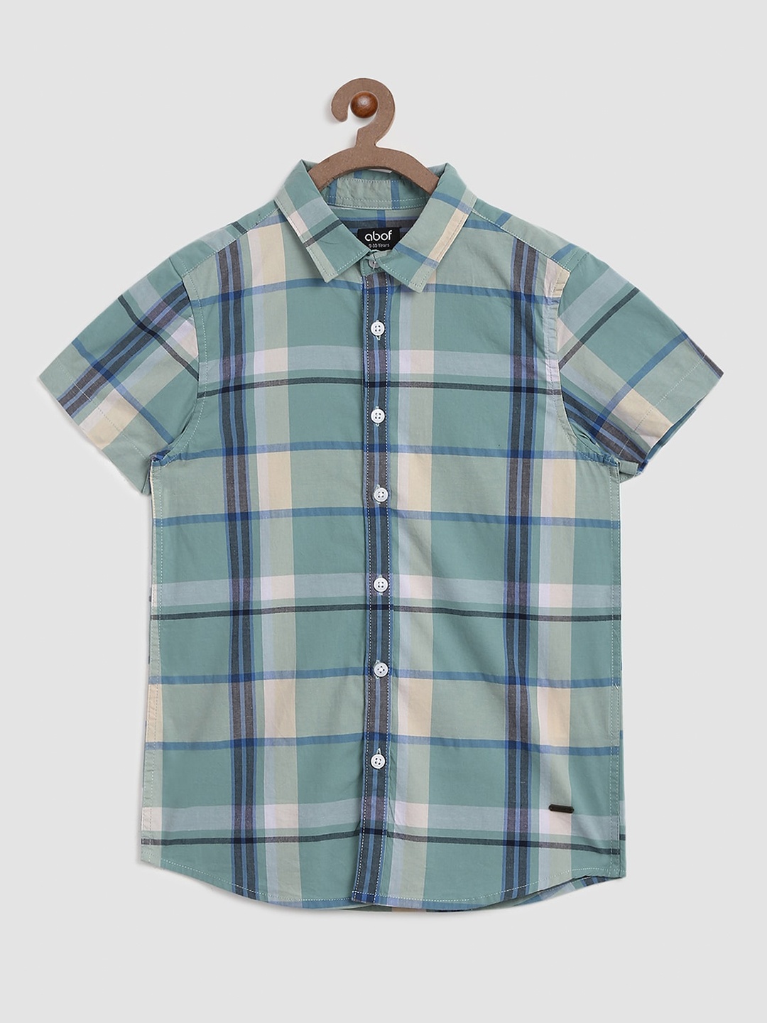 

abof Boys Green Checked Casual Shirt