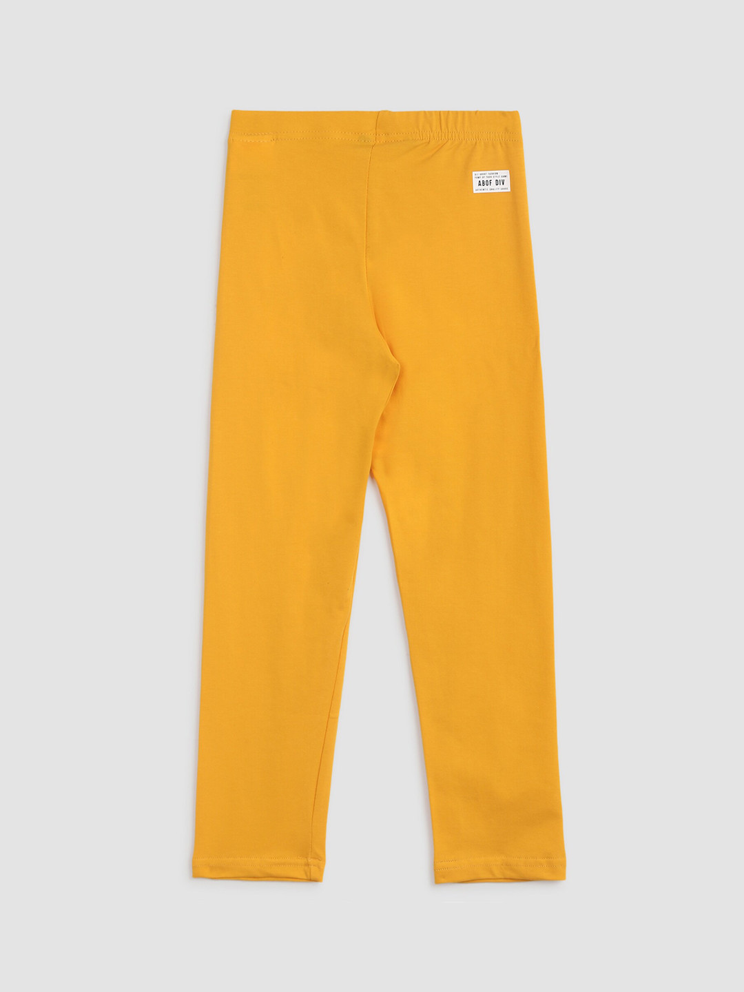 

abof Girls Yellow Solid Slim-Fit Ankle-Length Leggings