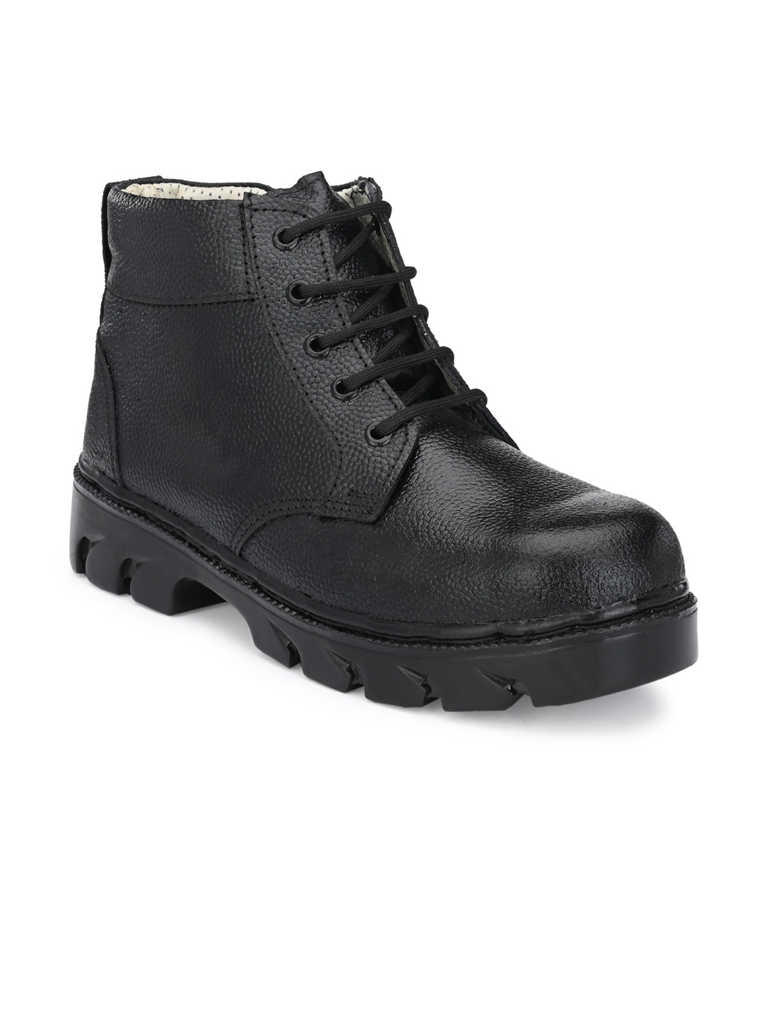 

Eego Italy Men Black Mid-Top Leather Boots
