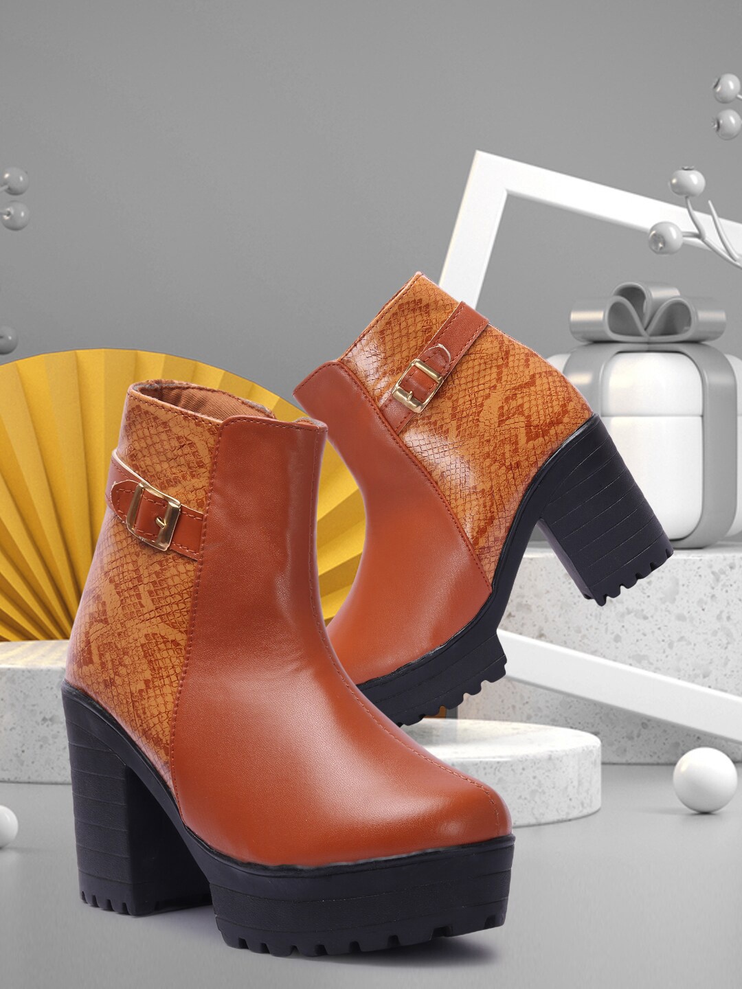 

FASHIMO Women Brown Solid Boots