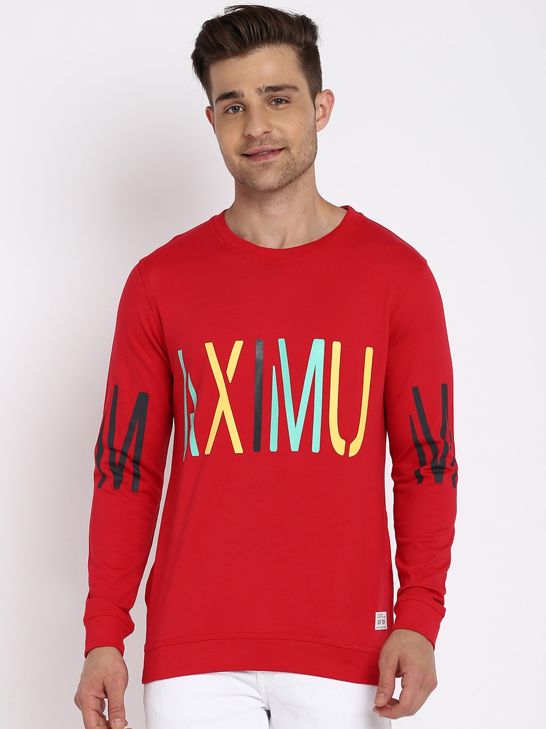 

abof Men Red Printed Sweatshirt