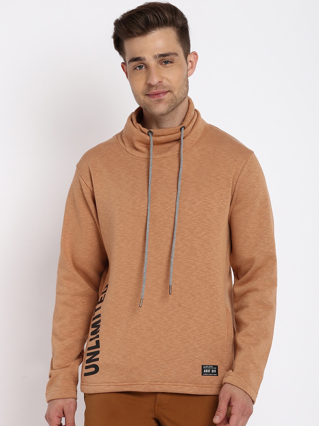 

abof Men Brown Sweatshirt