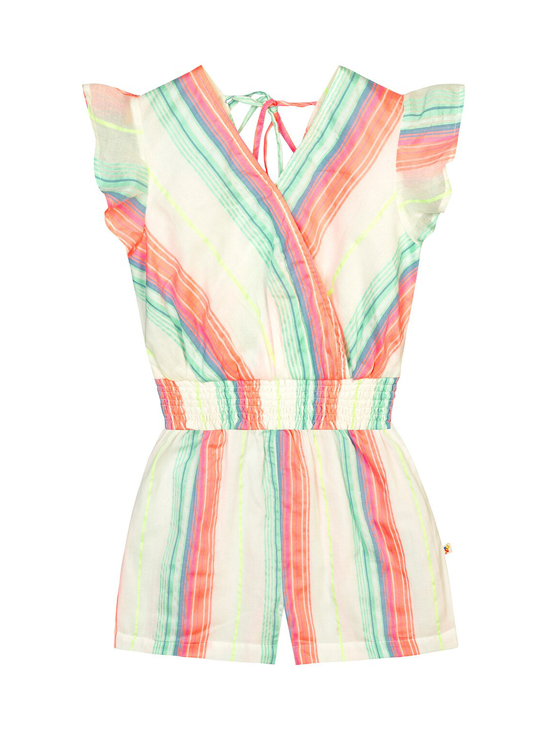 

Budding Bees Girls Off White & Orange Striped Top with Skirt