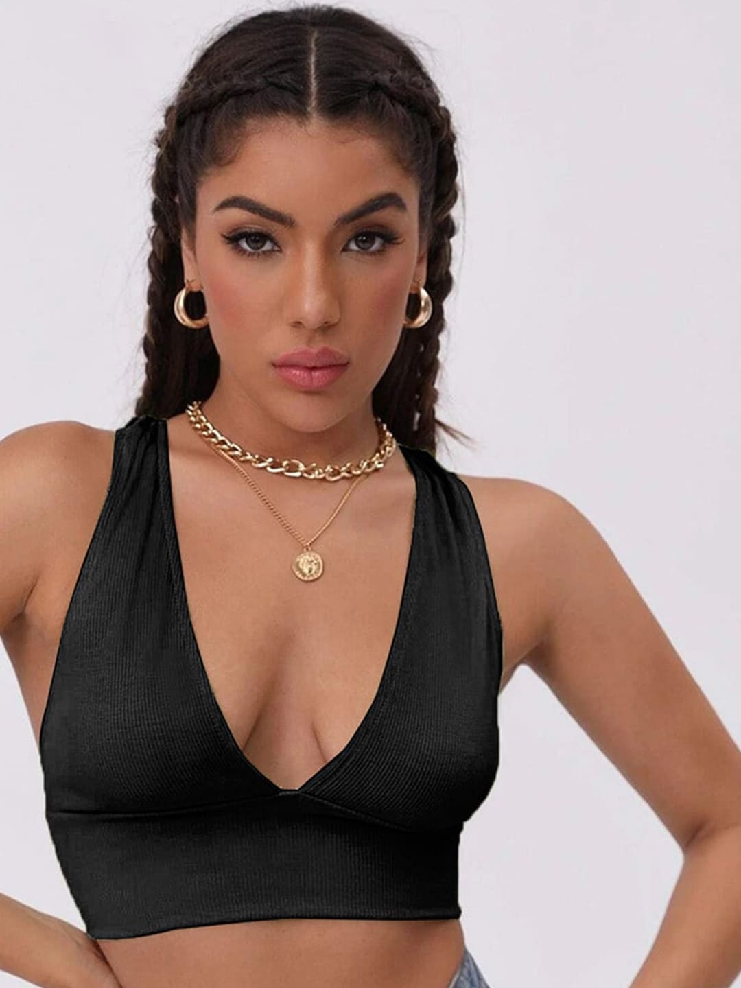 

BoStreet Black Bralette Crop Top