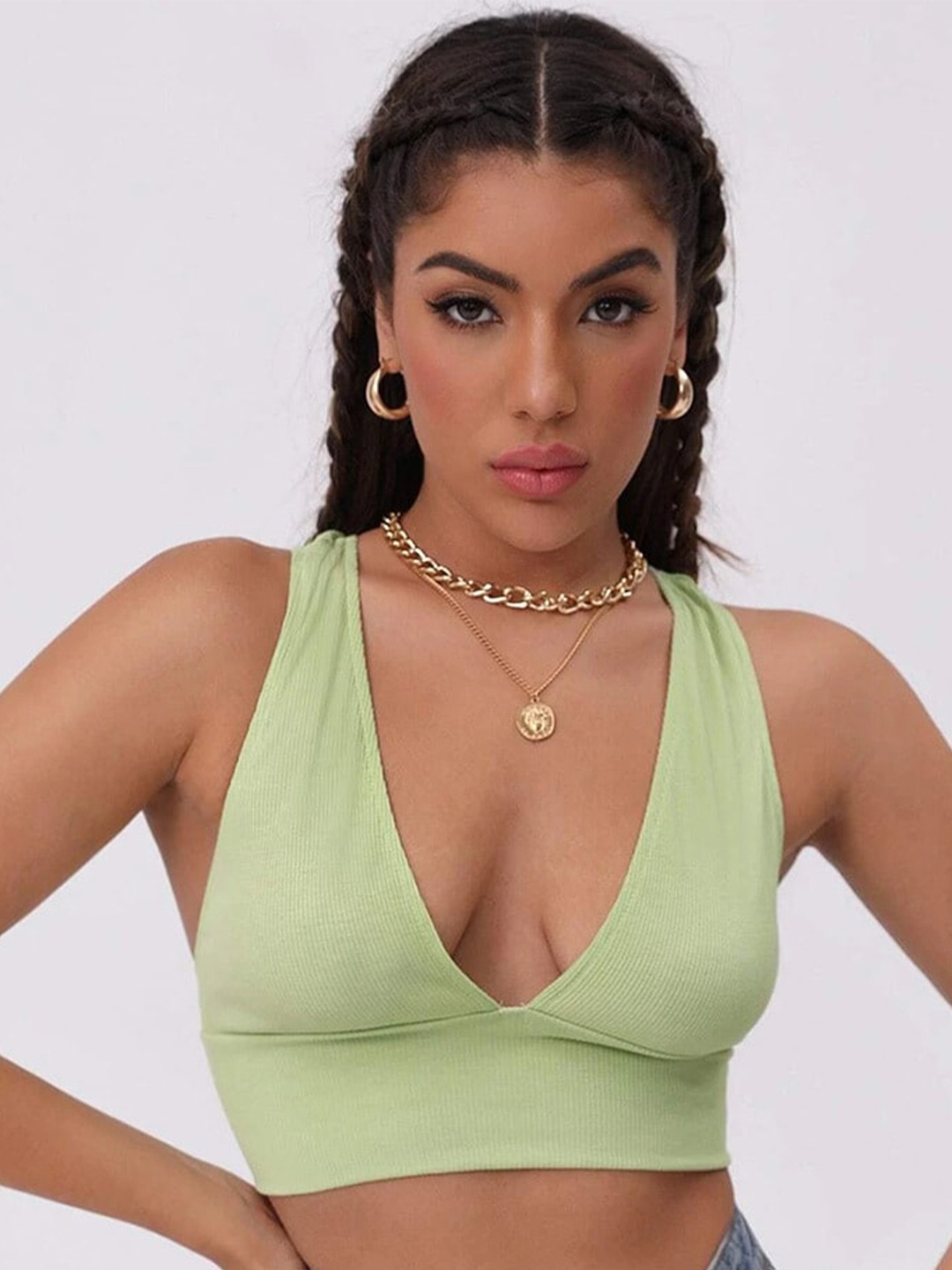 

StyleCast Green Bralette Crop Top
