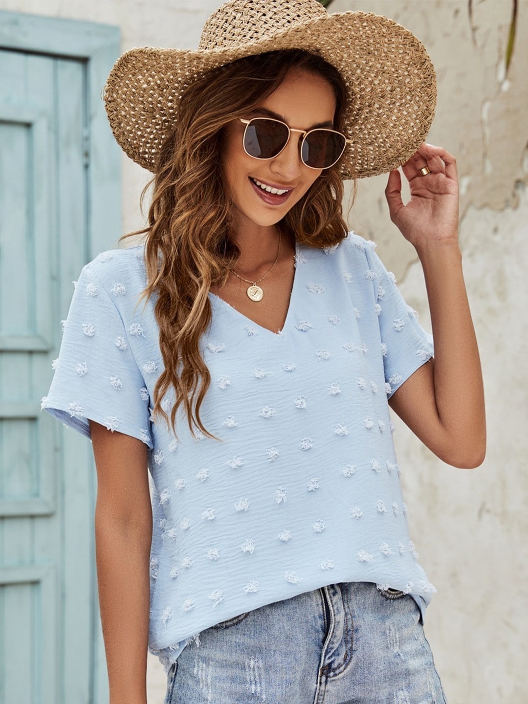 

BoStreet Blue Print Top
