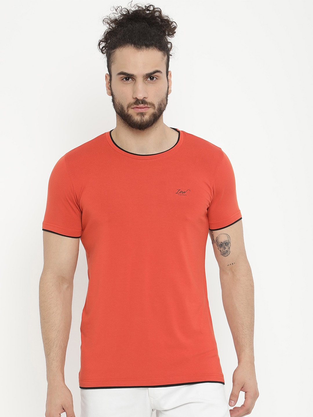 

V2 Value & Variety Men Orange Applique T-shirt