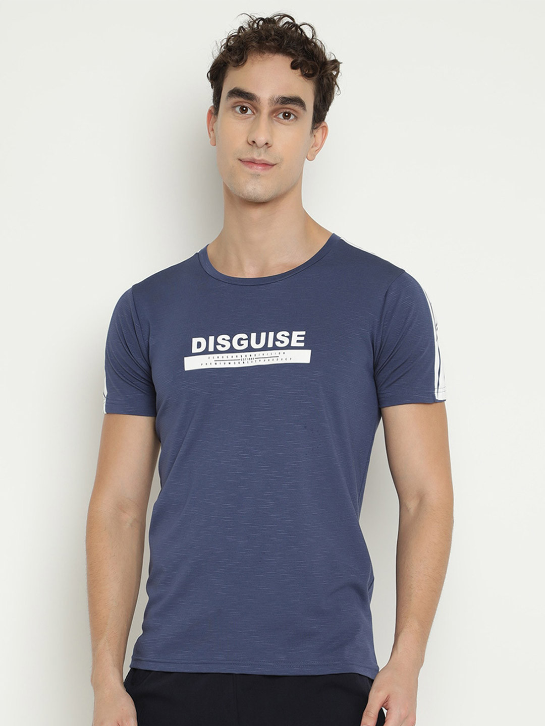 

V2 Value & Variety Men Blue Typography Printed T-shirt