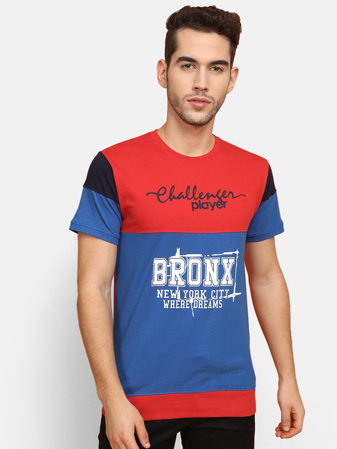 

V2 Value & Variety Men Red Typography Printed T-shirt