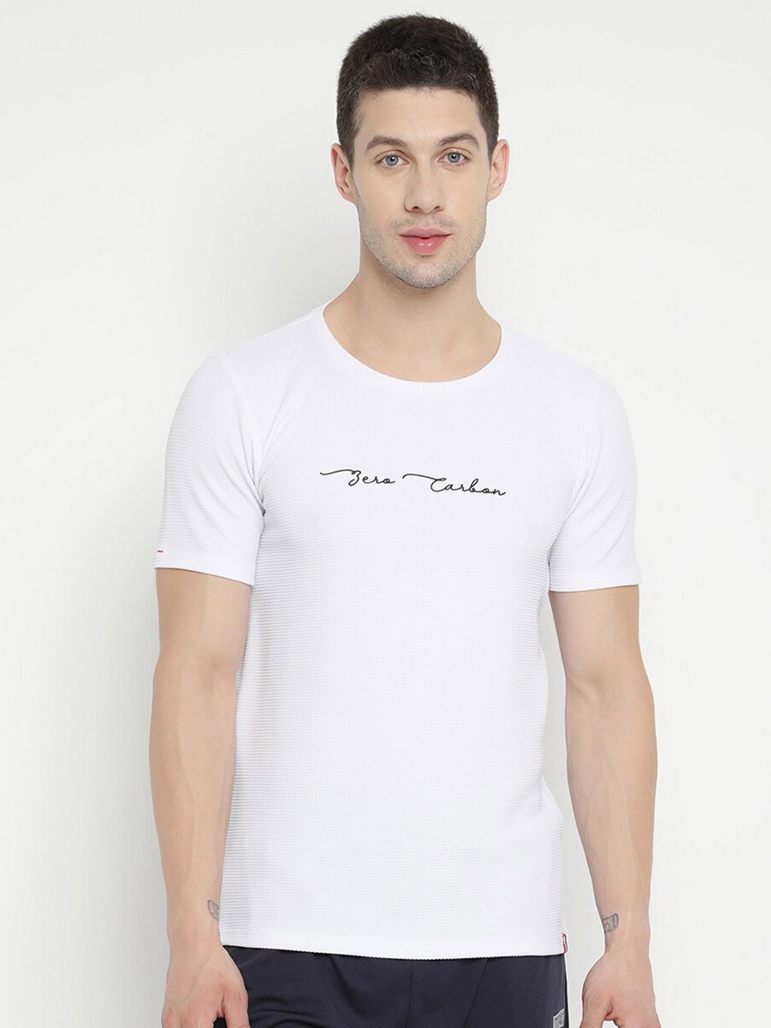 V2 Value & Variety Men White Typography V-Neck T-shirt
