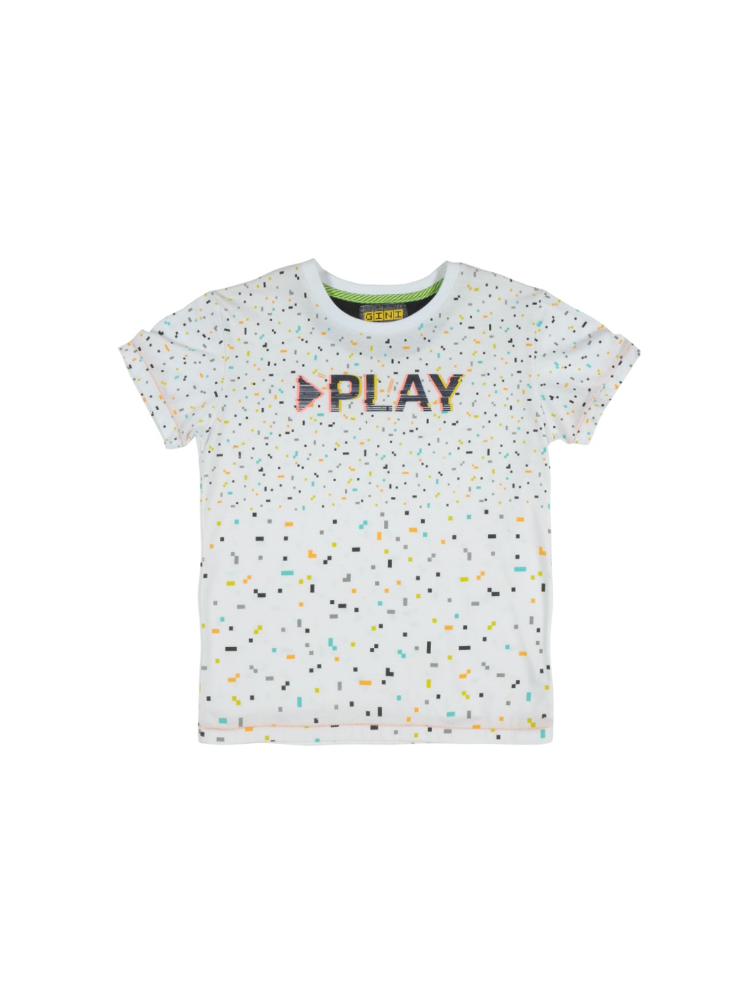 

Gini and Jony Boys White Printed T-shirt