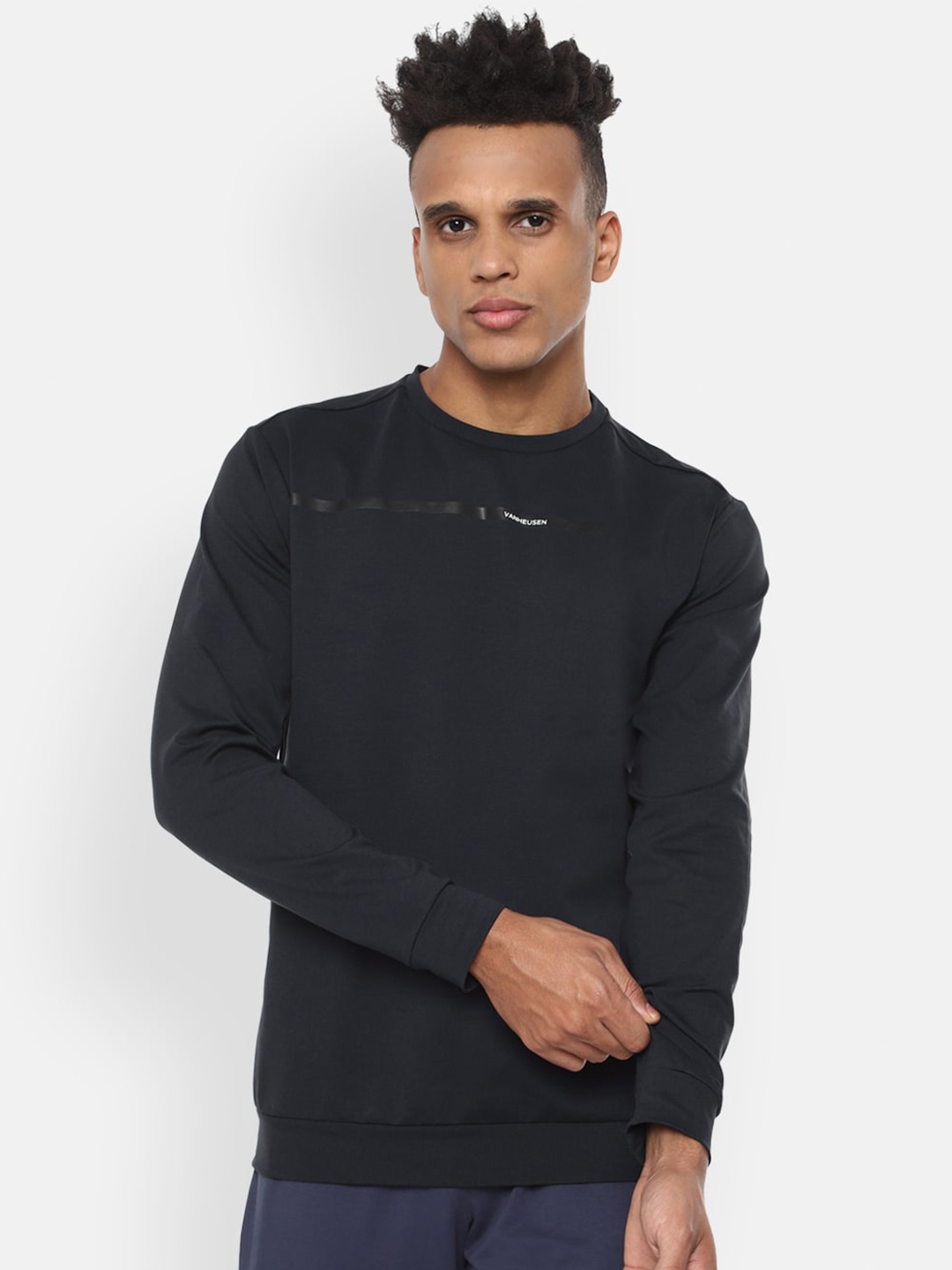

Van Heusen Flex Men Navy Blue Sports Sweatshirt