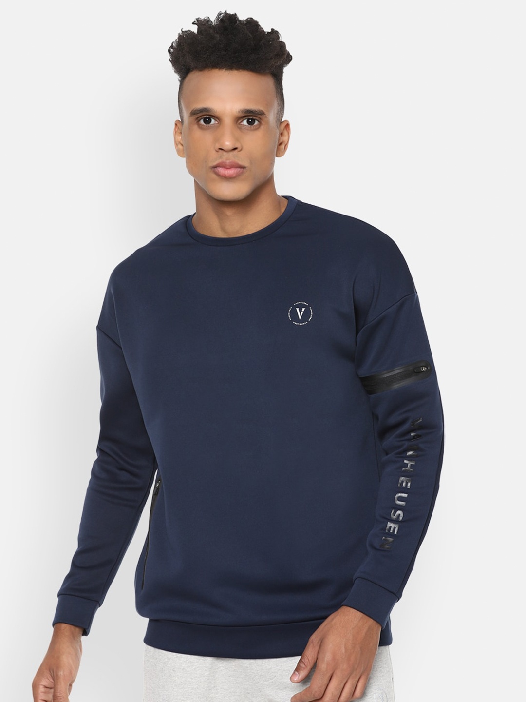 

Van Heusen Flex Men Running Sweatshirt, Navy blue