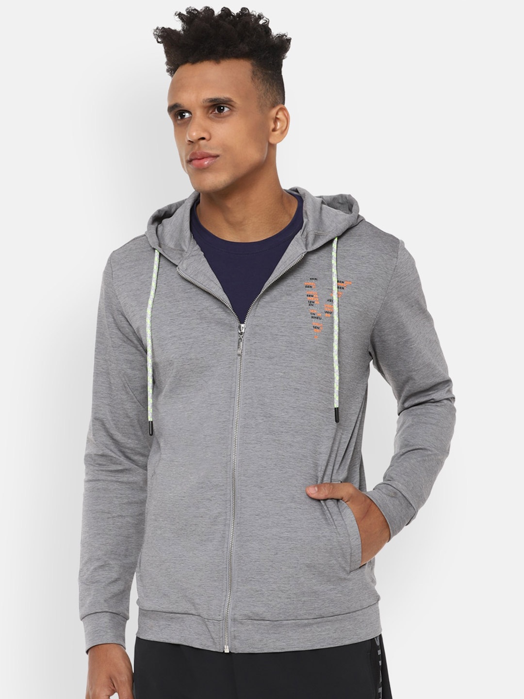 

Van Heusen Flex Men Grey Hooded Sweatshirt