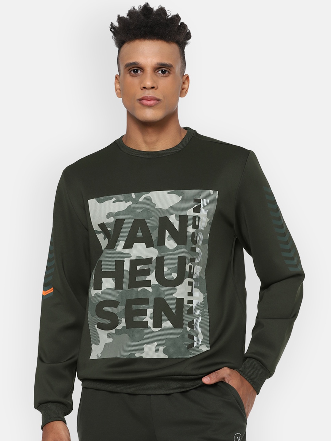 

Van Heusen Flex Men Grey Printed Sweatshirt