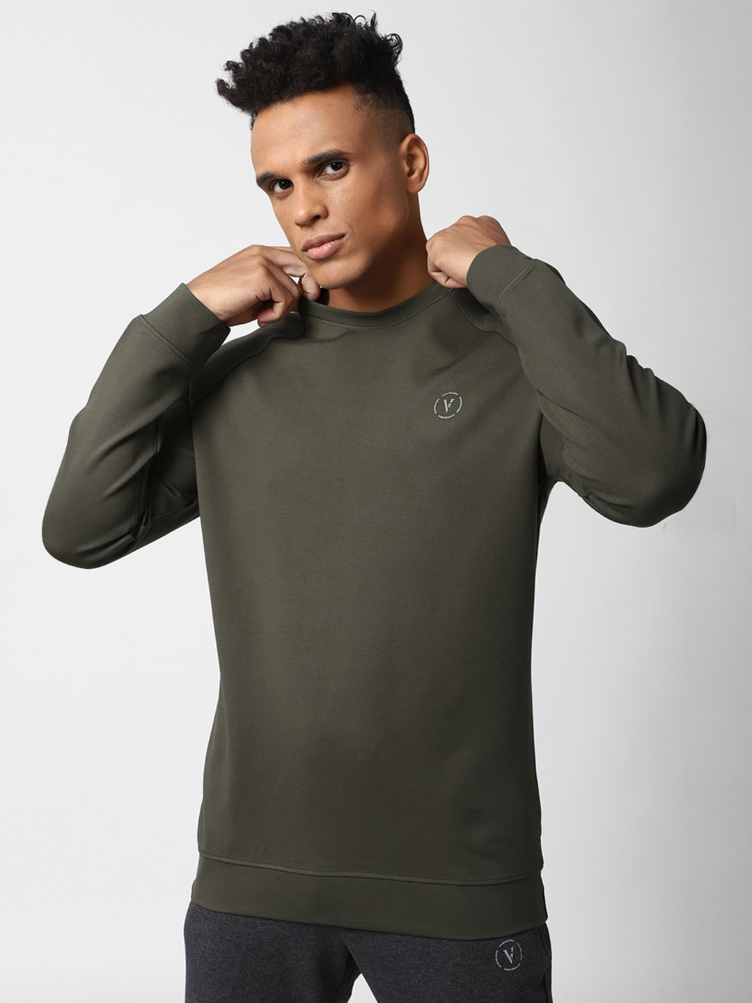 

Van Heusen Flex Men Olive Green Sweatshirt