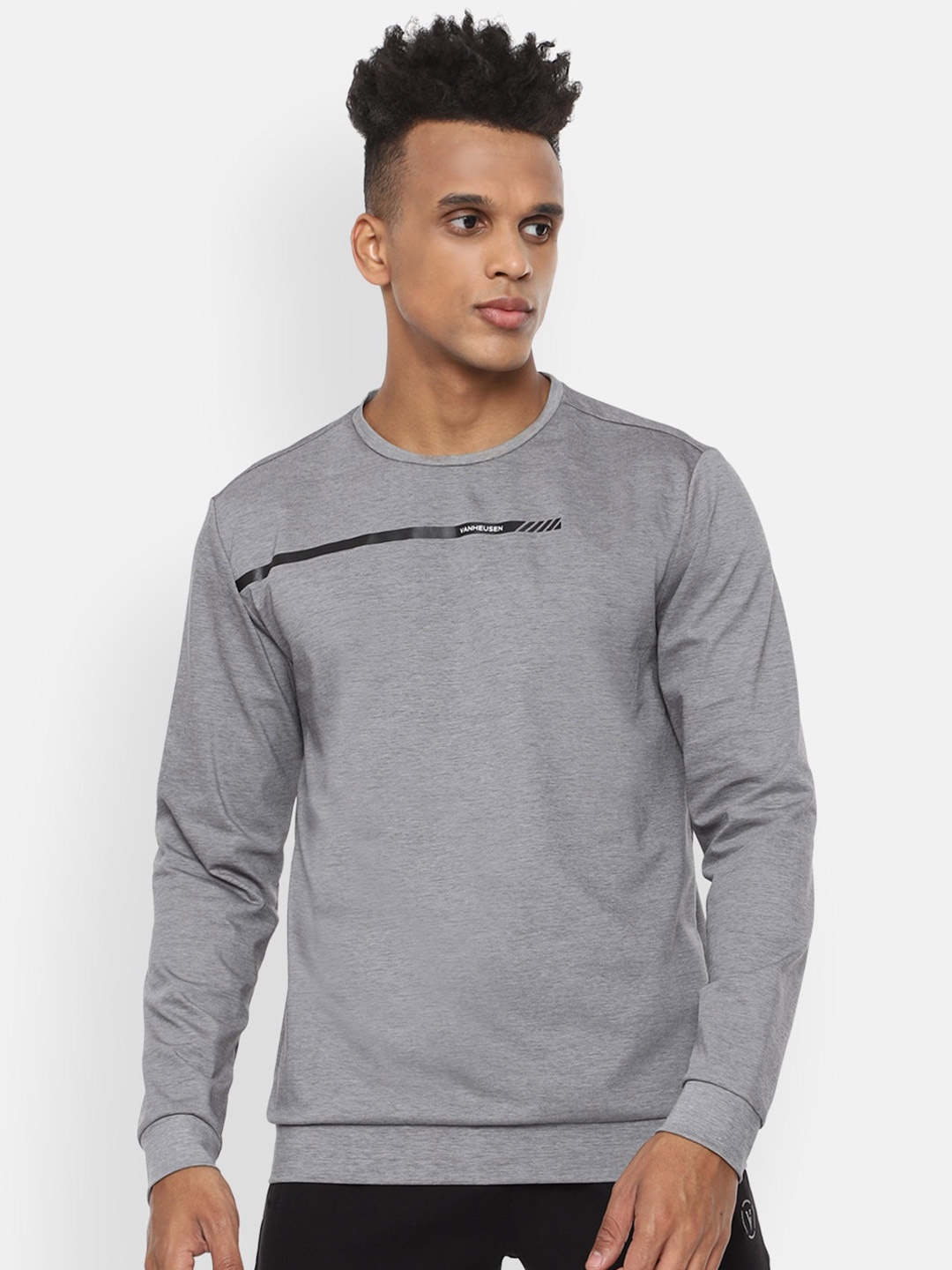 

Van Heusen Flex Men Grey Sweatshirt