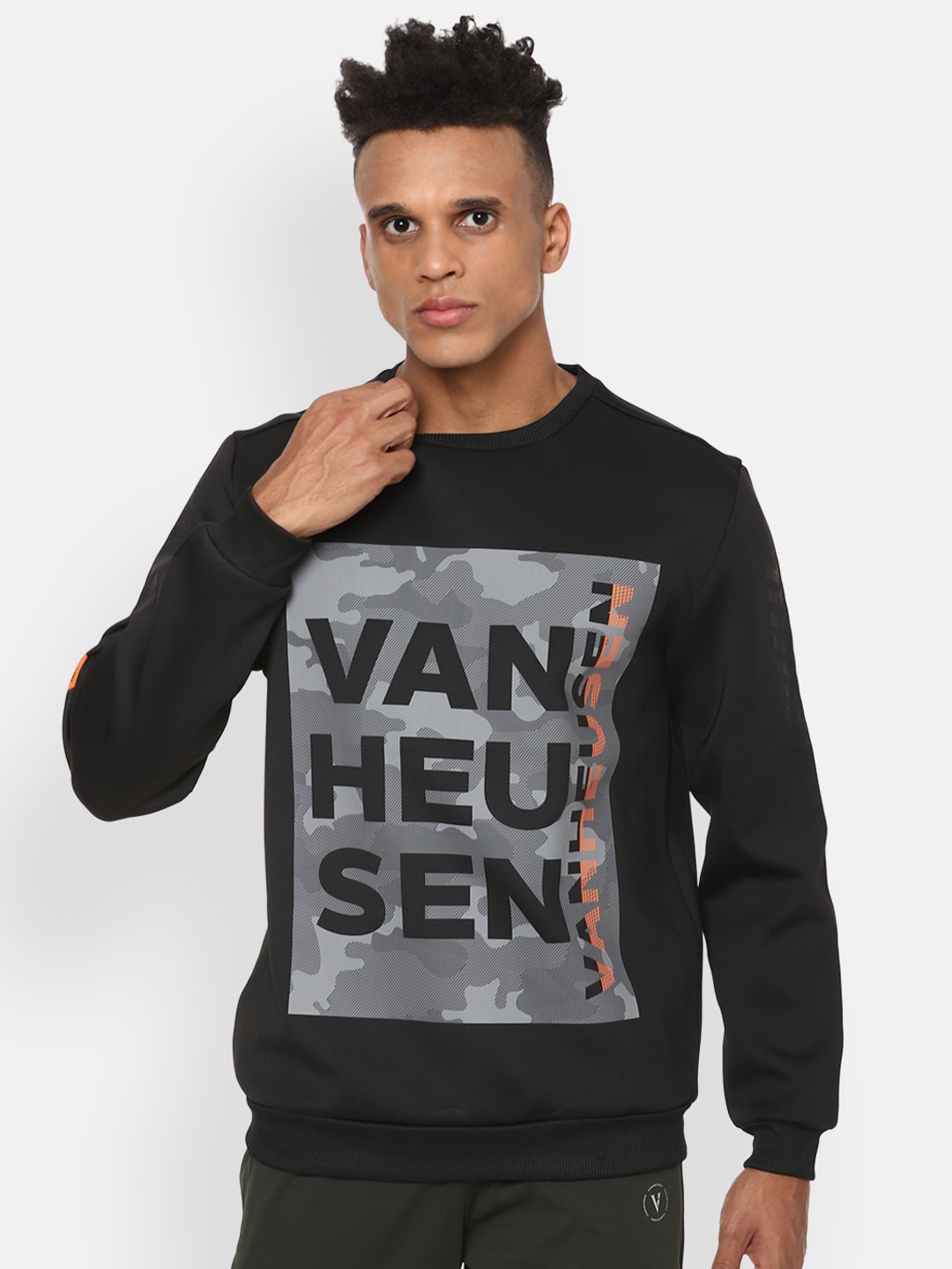 

Van Heusen Flex Printed Outdoor Sweatshirt, Black
