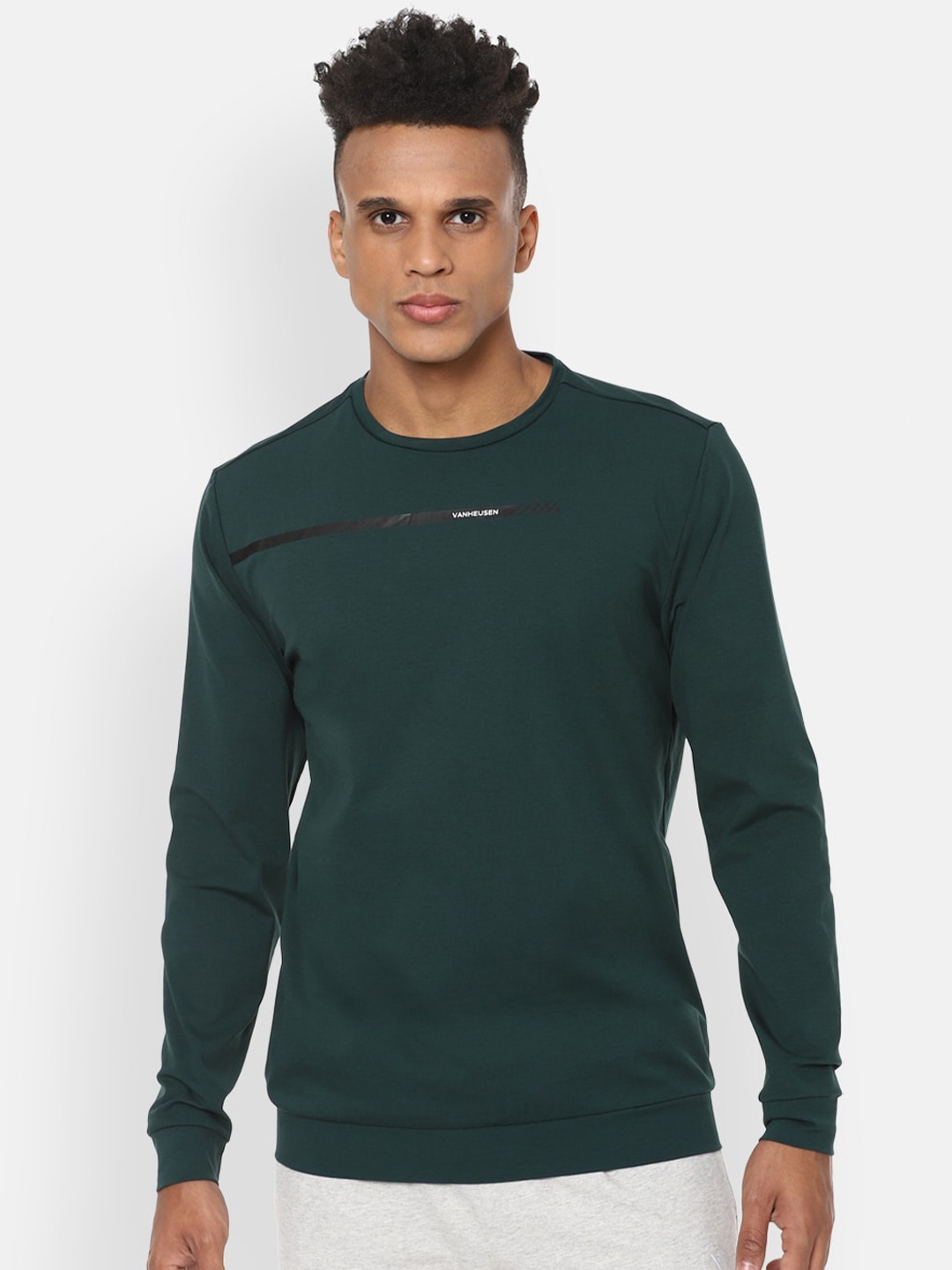 

Van Heusen Flex Men Green Sweatshirt