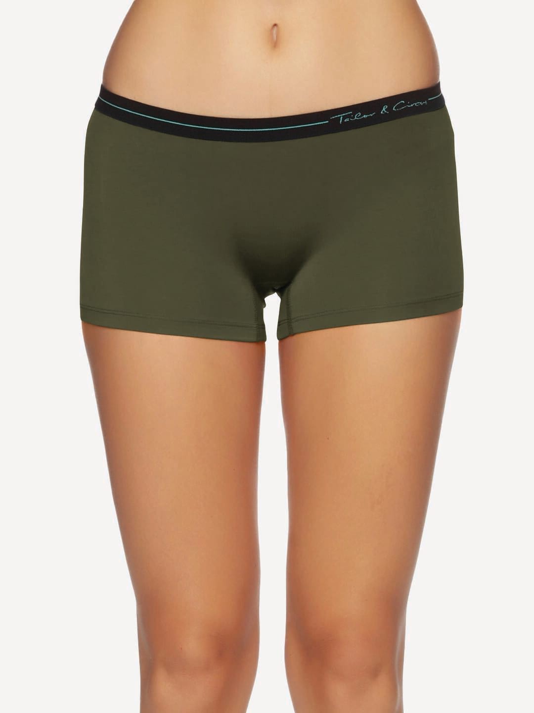 

Tailor & Circus Women Green Solid Boy Shorts