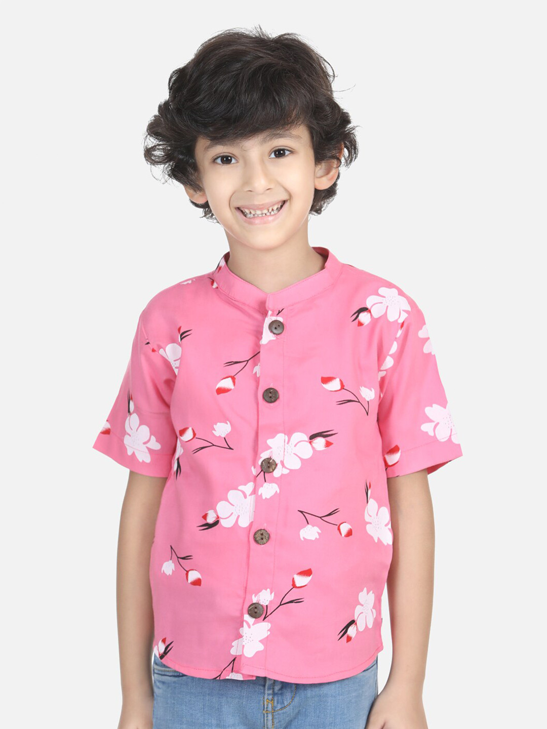

Cutiekins Boys Pink Comfort Printed Casual Shirt