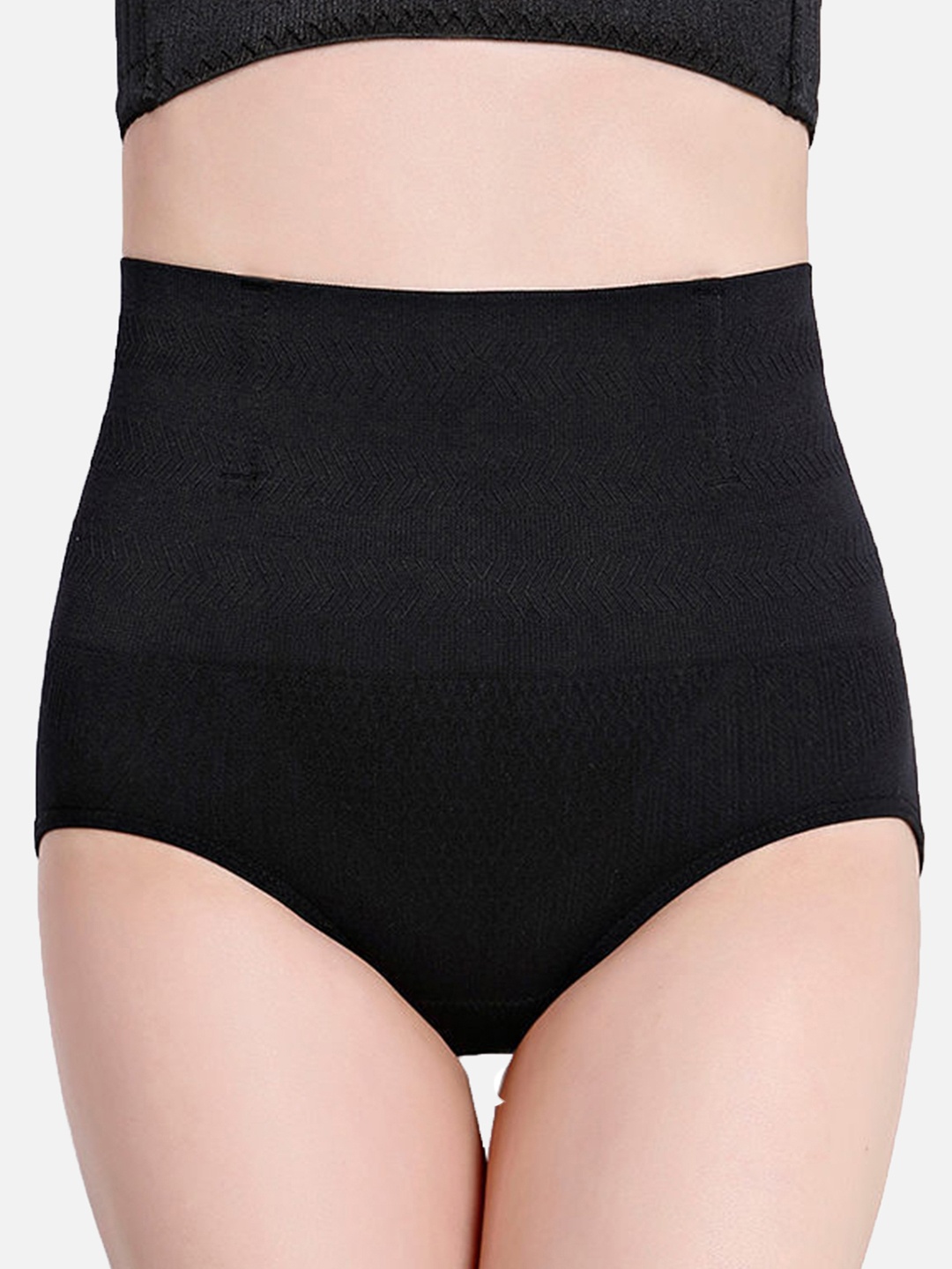 

DEALSEVEN FASHION Women Black Solid Tummy & Hip Shapewear