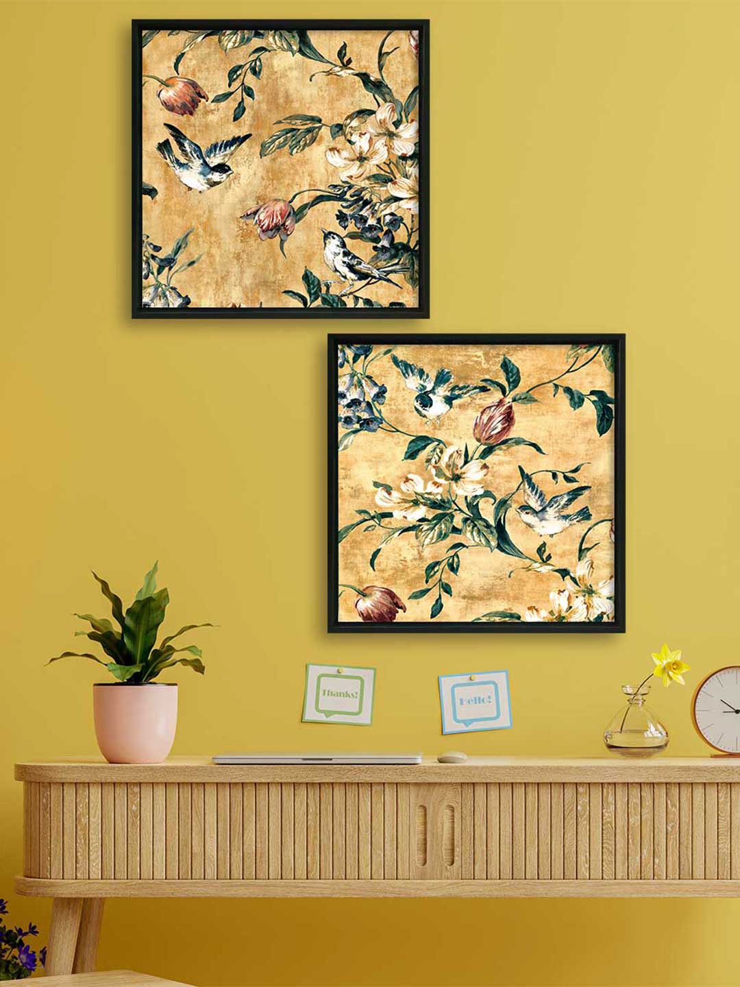 

Art Street Set Of 2 Beige & Green Printed Printed Framed Wall Art