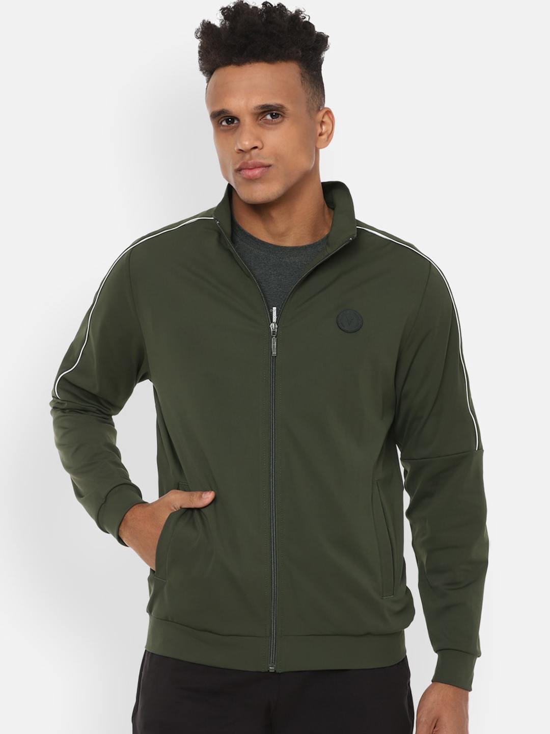 

Van Heusen Flex Men Olive Green Bomber Jacket