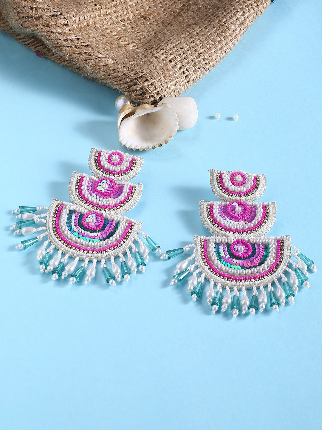 

justpeachy Multicoloured Contemporary Drop Earrings, Multi