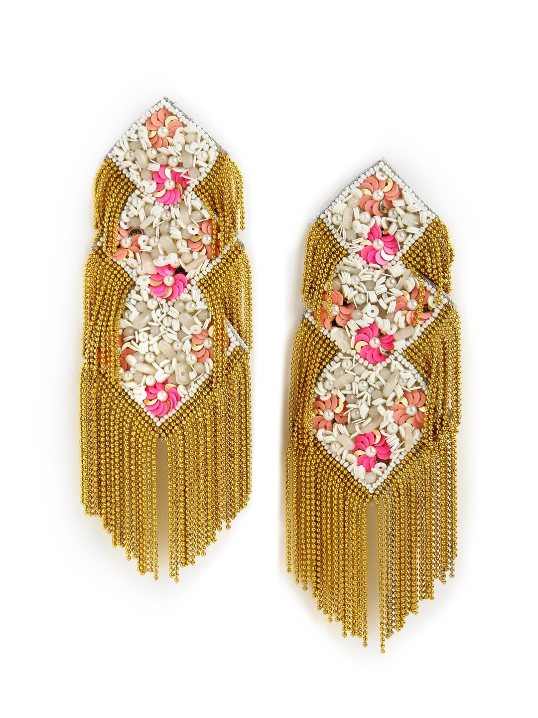 

justpeachy Gold-Toned Contemporary Drop Earrings