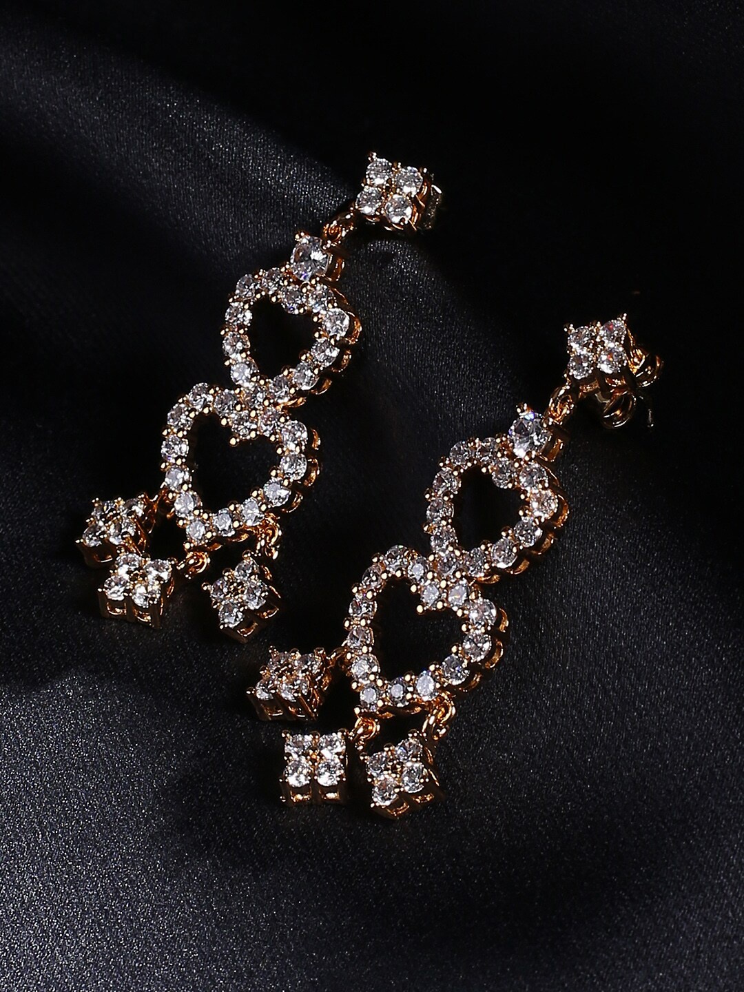 

justpeachy Gold-Toned Contemporary Drop Earrings