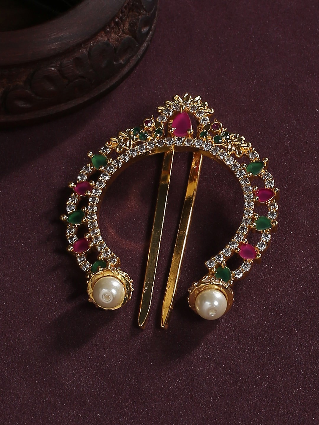 

justpeachy Gold-Plated AD Studded Bun Pin