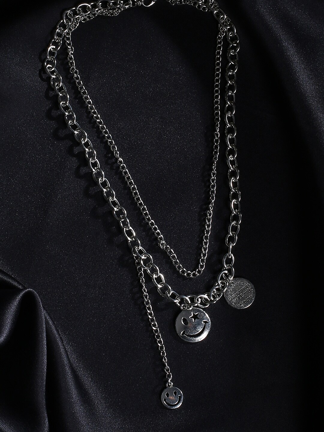 

justpeachy Silver-Toned Silver-Plated Layered Chain