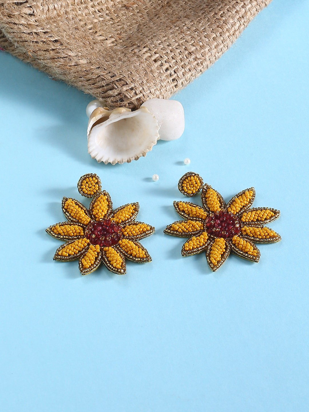 

justpeachy Mustard Contemporary Drop Earrings
