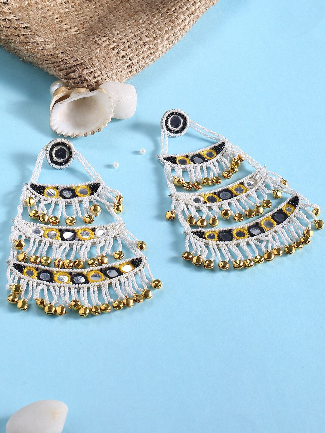 

justpeachy White Contemporary Drop Earrings