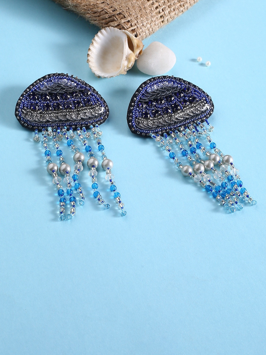 

justpeachy Blue Contemporary Drop Earrings